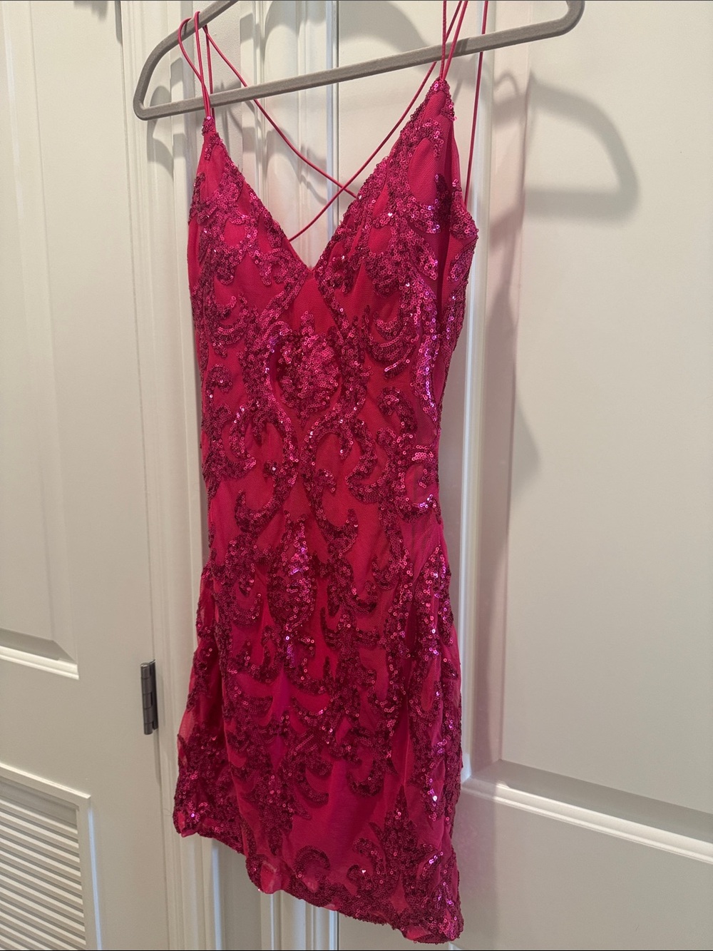 Windsor Hot Pink Sequin Mini Slip Dress